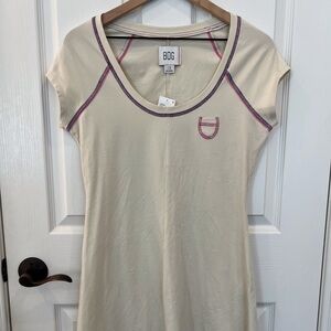 Urban Outfitters BDG Cream Scoop Neck Short Sleeve Dress Contrast Stitching